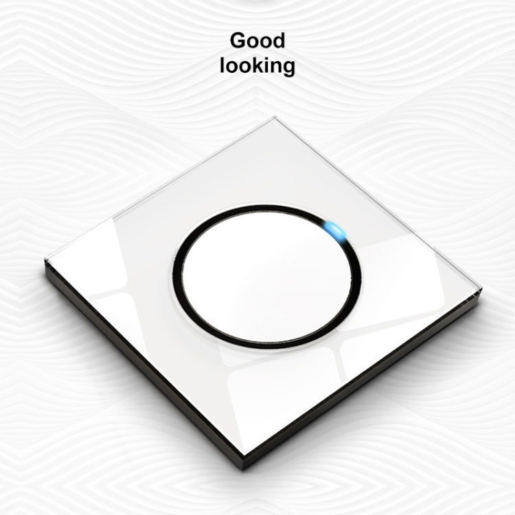 86mm Round LED Tempered Glass Switch Panel, White Round Glass, Style:Three Open Dual Control Eurekaonline