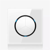 86mm Round LED Tempered Glass Switch Panel, White Round Glass, Style:Three Open Dual Control Eurekaonline