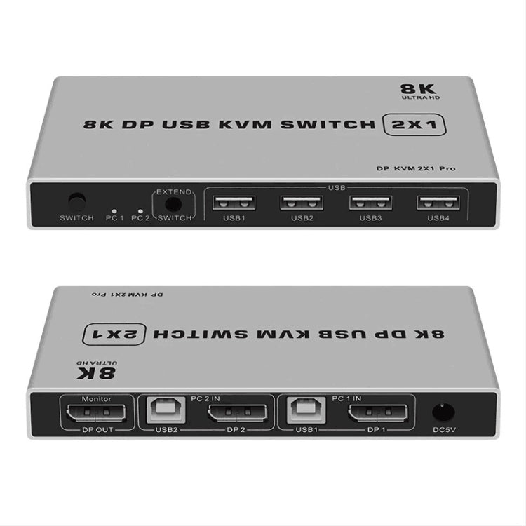 8K KYSW59 60HZ DP USB KVM Switch 2-in-1 Computer Sharing Device Eurekaonline