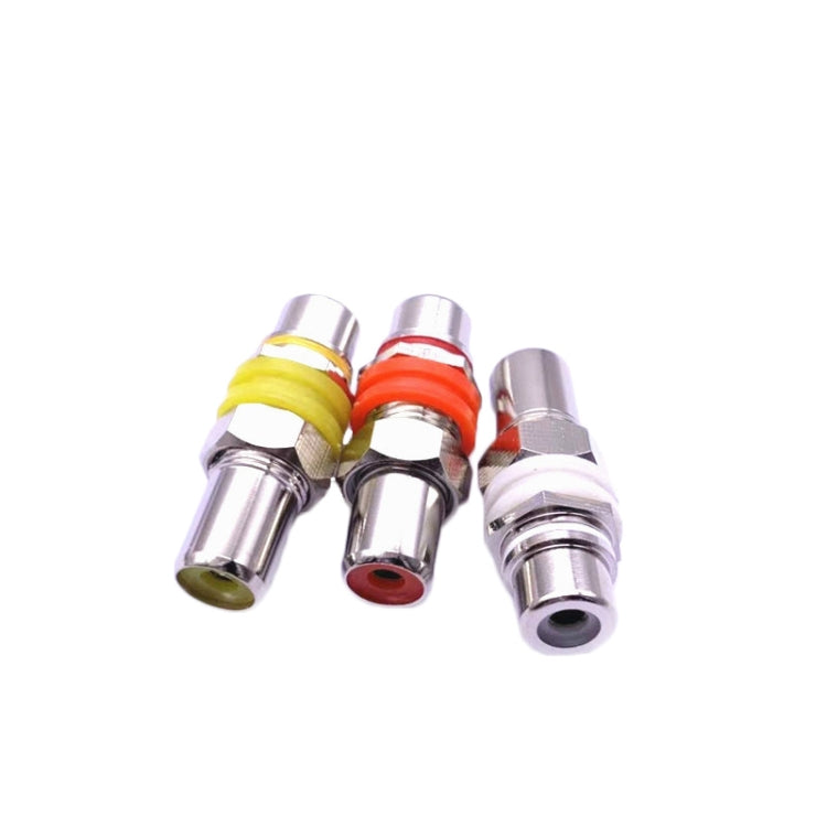  3 Pairs RCA Female to Female Straight-through Head AV Lotus Butt Joint Extension Head Audio and Video Adapter Eurekaonline