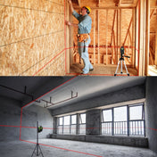 902CR 2×360 Degrees Laser Level Covering Walls and Floors 8 Line Red Beam IP54 Water / Dust proof(Red) Eurekaonline