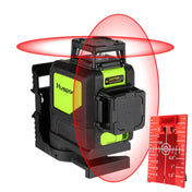 902CR 2×360 Degrees Laser Level Covering Walls and Floors 8 Line Red Beam IP54 Water / Dust proof(Red) Eurekaonline