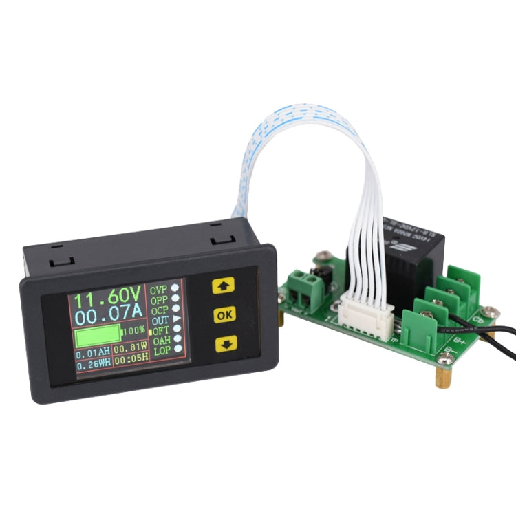 90V 20A Color Dual-Display Voltage Current Meter Charge Discharge Measurement Counter with Relay Eurekaonline