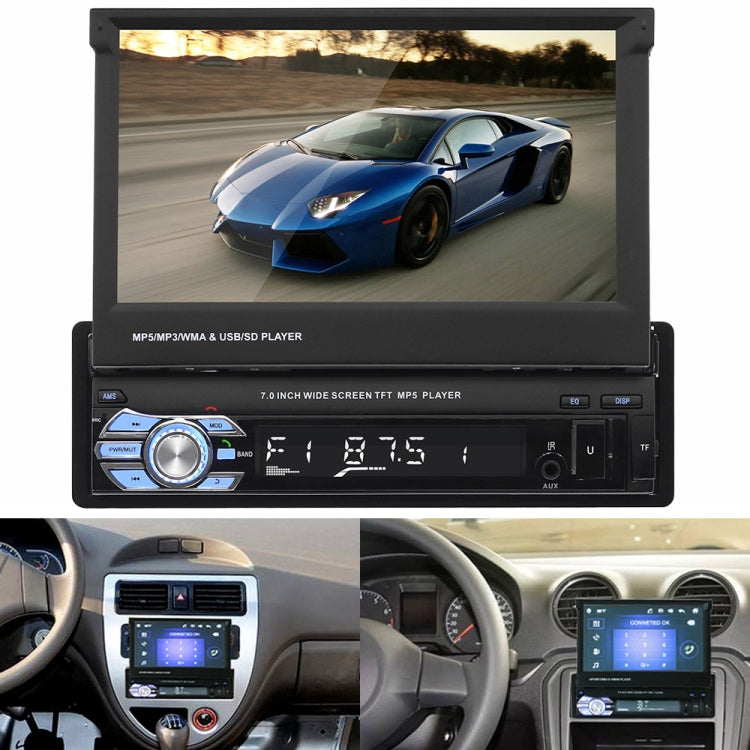 9601 7 inch Car Electric Retractable MP5 Player Supports Bluetooth Hand-free Calling Reverse Eurekaonline