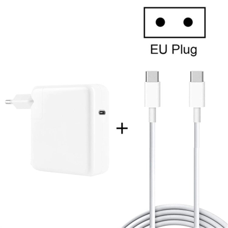 96W USB-C / Type-C Power Adapter Portable Charger with 1.8m USB-C / Type-C to USB-C / Type-C Charging Cable, EU Plug Eurekaonline