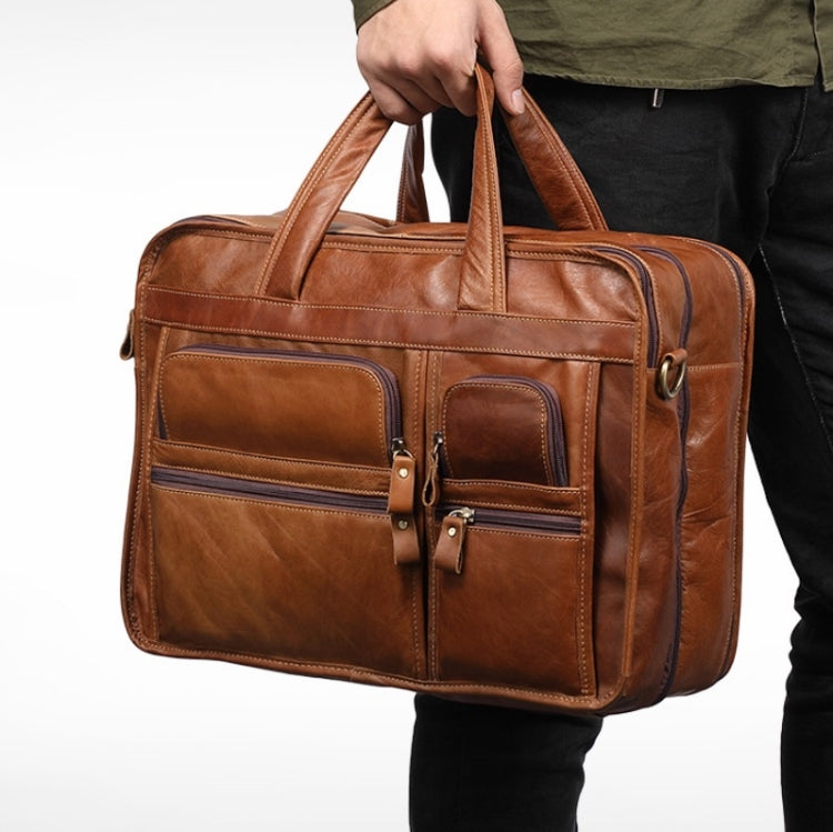 9913 Casual Men Singer-shoulder Messenger Briefcase 15.6 Inch Business Handbag(Brown) Eurekaonline