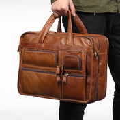 9913 Casual Men Singer-shoulder Messenger Briefcase 15.6 Inch Business Handbag(Green Oil) Eurekaonline