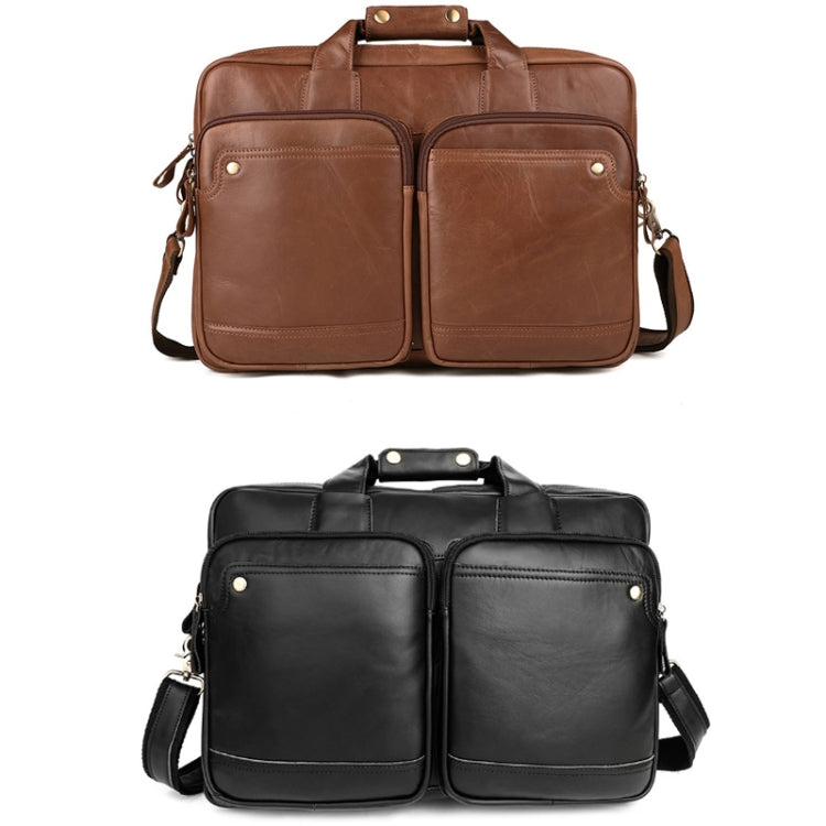 9914 Large-Capacity Men Laptop Bag One-Shoulder Business Briefcase(Brown) Eurekaonline