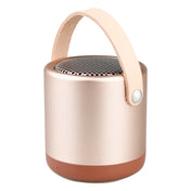 A056  Portable Outdoor Metal Bluetooth V4.1 Speaker with Mic, Support Hands-free & AUX Line In (Gold) Eurekaonline