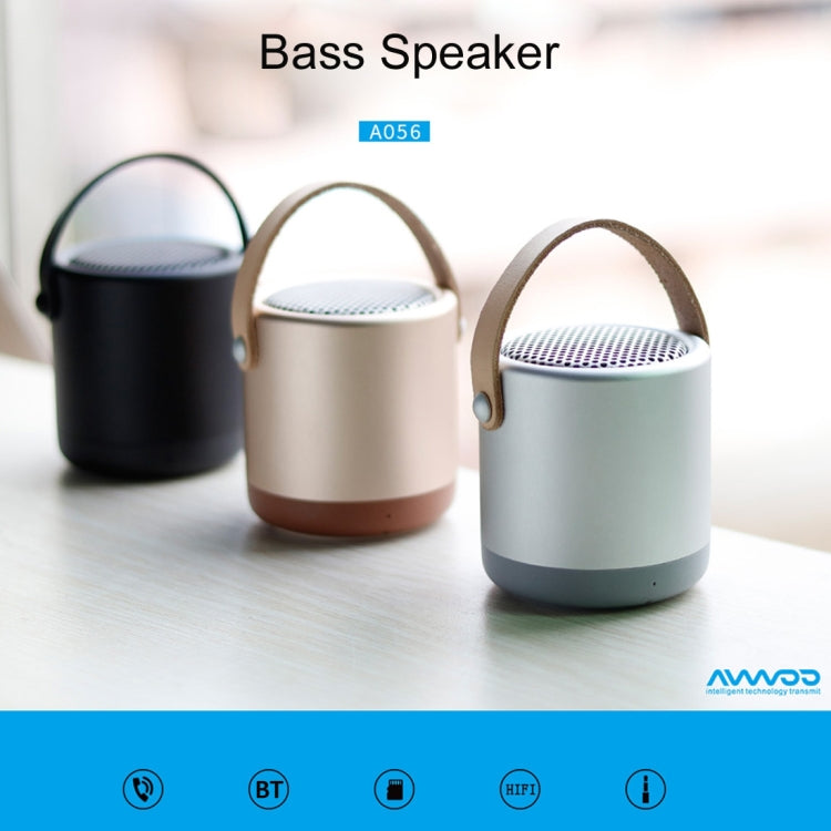 A056  Portable Outdoor Metal Bluetooth V4.1 Speaker with Mic, Support Hands-free & AUX Line In (Gold) Eurekaonline