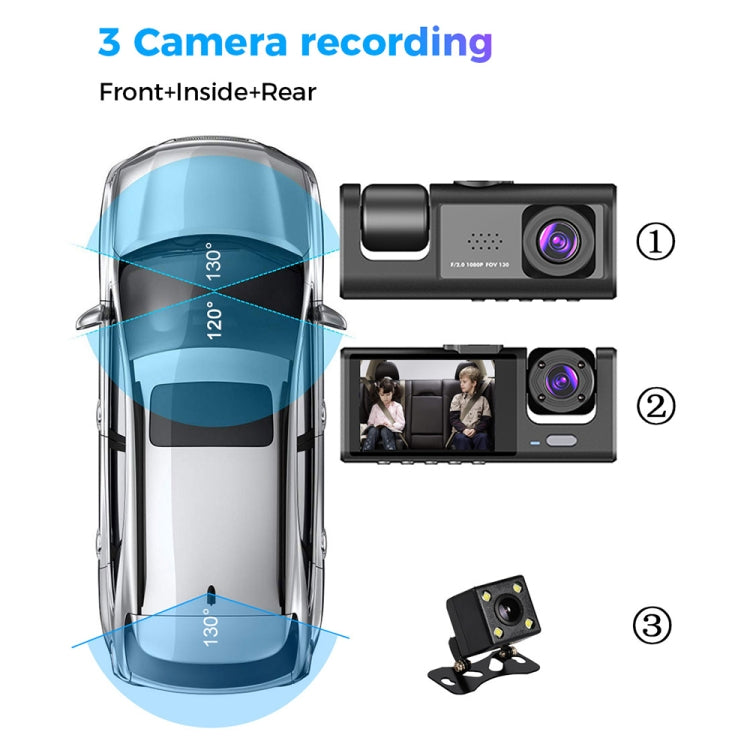 A1 3-lens Video HD Night Vision Car Driving Recorder Eurekaonline