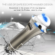 A8 3 in 1 Bluetooth Earphone & Safety Hammer & Car Charger, Support Hands-free Call & USB Quick Charger Function Eurekaonline