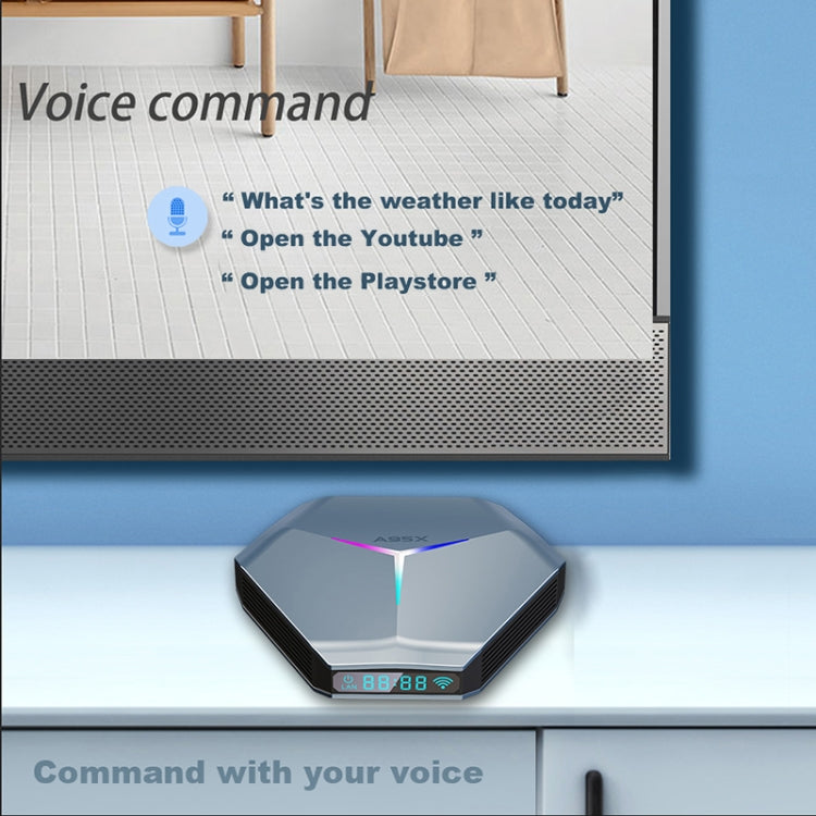 A95X F4 8K UHD Smart TV BOX Android 10.0 Media Player with Remote Control, Amlogic S905X4 Quad Core Cortex-A55 up to 2.0GHz, RAM: 4GB, ROM: 128GB, 2.4GHz/5GHz WiFi, Bluetooth, EU Plug(Metallic Blue) Eurekaonline