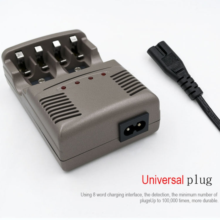 AC 100-240V 4 Slot Battery Charger for AA & AAA & 9V Ni-MH Battery, EU Plug Eurekaonline