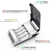 AC 100-240V 4 Slot Battery Charger for AA & AAA Battery, with LCD Display, EU Plug Eurekaonline