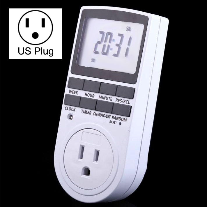 24 Hours Changeable Timer Switch Socket, US Plug Eurekaonline