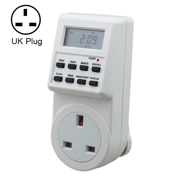 AC 230V Smart Home Plug-in LCD Display Clock Summer Time Function 12/24 Hours Changeable Timer Switch Socket, UK Plug Eurekaonline