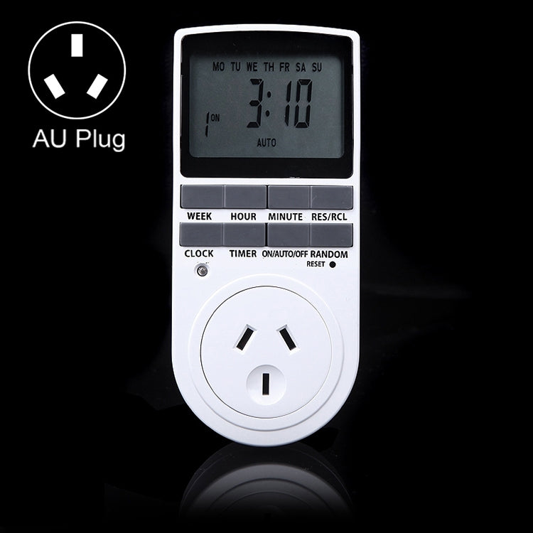 AC 240V Smart Home Plug-in Programmable LCD Display Clock Summer Time Function 12/24 Hours Changeable Timer Switch Socket, AU Plug Eurekaonline