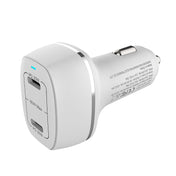 ACC-580 Dual Ports PD 60W Fast Charging Car Charger(White) Eurekaonline