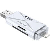 ADS-208 8 Pin+USB+Micro USB Multi-function Card Reader (Silver) Eurekaonline