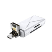 ADS-208 8 Pin+USB+Micro USB Multi-function Card Reader (Silver) Eurekaonline