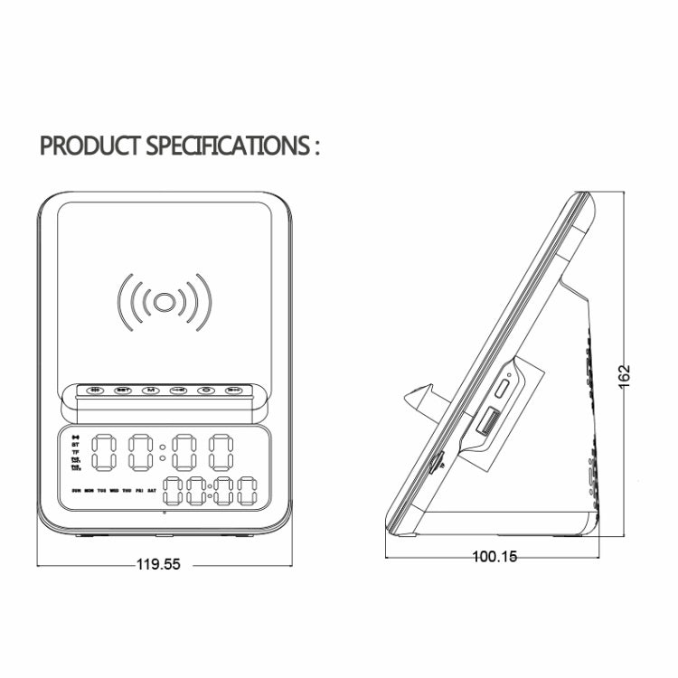 AEC BT512 Multifunctional Bluetooth Speaker 10W Wireless Charger LED Desktop Electronic Alarm Clock Eurekaonline