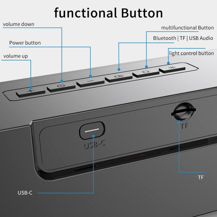 AEC BT601 RGB Light HiFi Soundbar Bluetooth Speaker Home Theater Eurekaonline