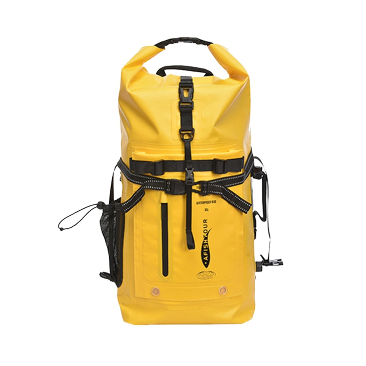 AFISHTOUR FW2079 35L PVC Outdoor Sports Waterproof Bag Diving Large Capacity Backpack(Yellow) Eurekaonline