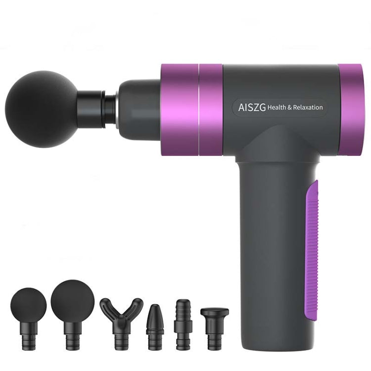 AISZG USB Rechargeable Fascia Gun Muscle Massage Gun, Style:Extreme Edition(Purple) Eurekaonline