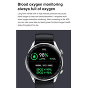 AK32 1.36 inch IPS Touch Screen Smart Watch, Support Bluetooth Calling/Blood Oxygen Monitoring,Style: Silicone Watch Band(Black) Eurekaonline