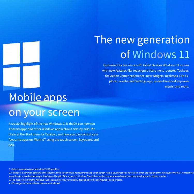 ALLDOCUBE iWork GT i1115 Tablet, 10.95 inch, 16GB+512GB, Windows 11 Intel Core i5-1135G7 Quad-core 2.4GHz-4.2GHz, with Keyboard, Support BT / Wi-Fi 6, EU Plug Eurekaonline