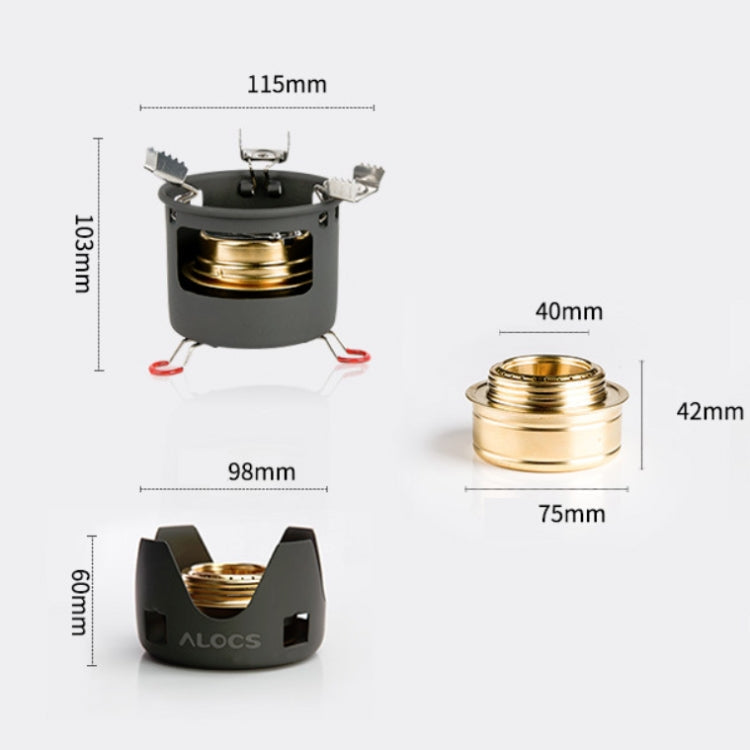 ALOCS CS-B02 Outdoor Alcohol Stove Set High-power Alcohol Burner Eurekaonline