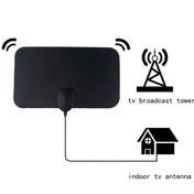 AN-1002 5dBi/25dBi Indoor HDTV Antenna with Sucker, VHF170-230/UHF470-862MHz(Black) Eurekaonline