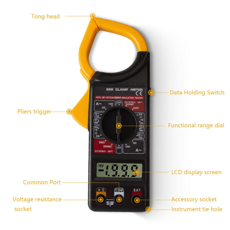 ANENG 266X Automatic High-Precision Clamp Multimeter with Buzzer (Yellow) Eurekaonline