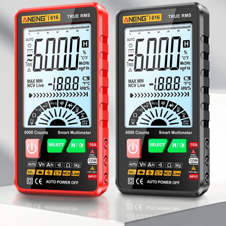 ANENG 616 Automatic High-precision Digital Display Capacitance Multimeter, Color: Red(Color Box) Eurekaonline