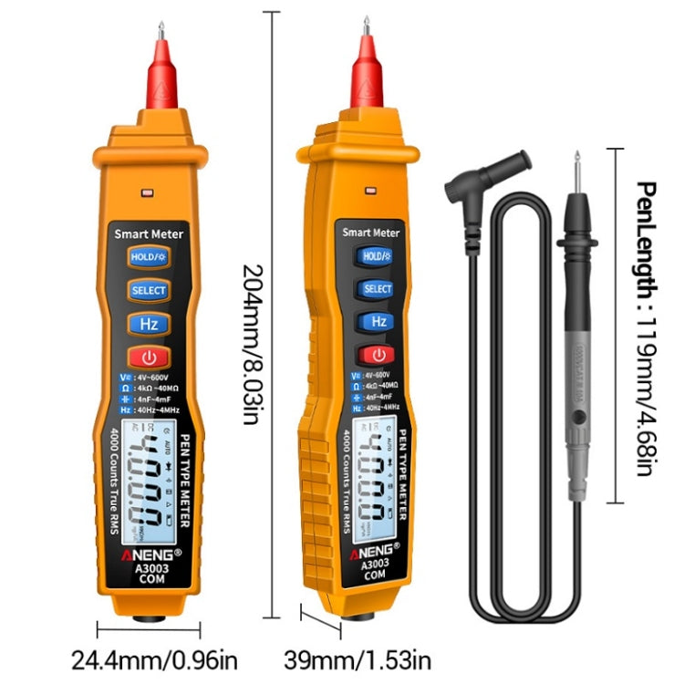 ANENG A3003 Multi-Function Pen-Type High-Precision Smart Multimeter(Orange) Eurekaonline