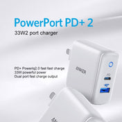 ANKER A2626 33W PowerPort PD USB-C / Type-C Interface + PowerIQ 2.0 USB-A Interface Wall Charger, US Plug(White) Eurekaonline