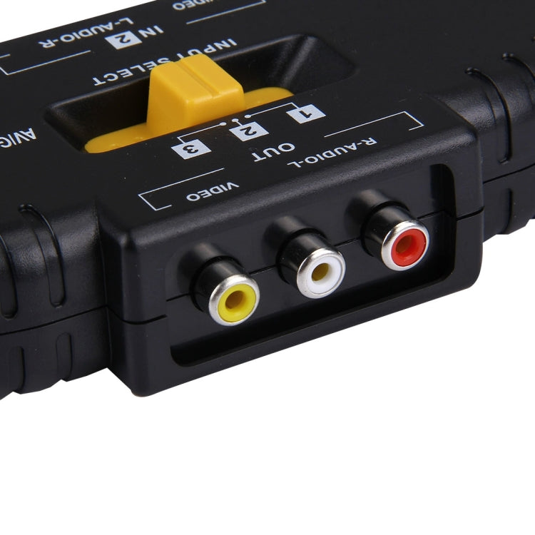 AV-33 Multi Box RCA AV Audio-Video Signal Switcher + 3 RCA Cable, 3 Group Input and 1 Group Output System(Black) Eurekaonline