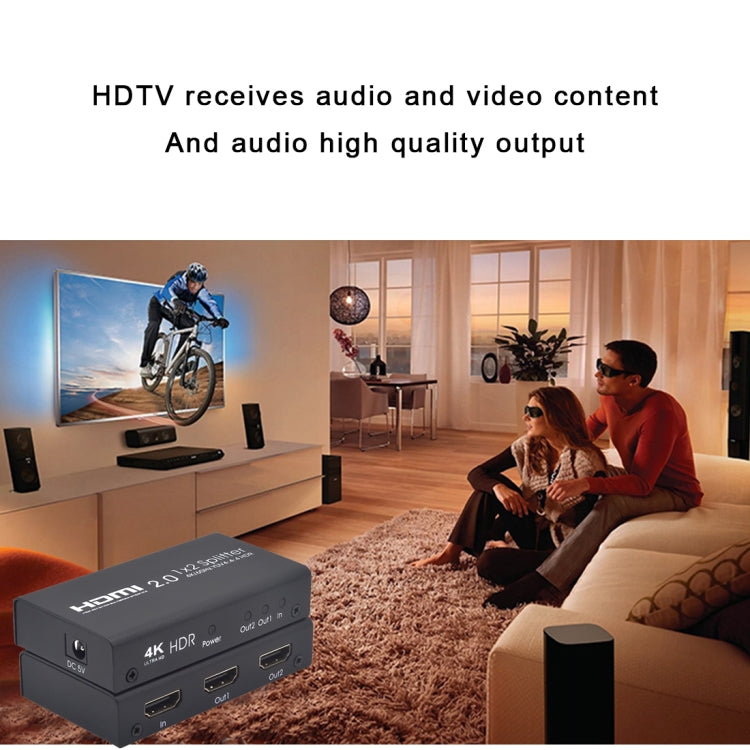 AYS-12V20 HDMI 2.0 1x2 4K Ultra HD Switch Splitter(Black) Eurekaonline