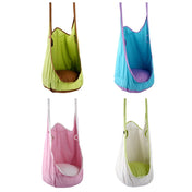 Adult and Children All-cotton Canvas Swing Outdoor Sports Toys Hanging Hammock, Size: 55*75*145cm, Random Color Delivery Eurekaonline