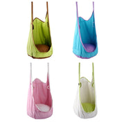 Adult and Children All-cotton Canvas Swing Outdoor Swing Frame Hanging Hammock, Size: 55*75*145cm, Random Color Delivery Eurekaonline