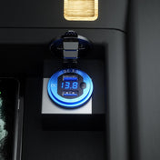 Aluminum Alloy Double QC3.0 Fast Charge With Button Switch Car USB Charger Waterproof Car Charger Specification: Black Shell Blue Light With Terminal Eurekaonline
