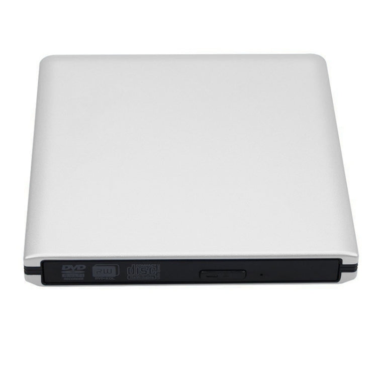 Aluminum Alloy External DVD Recorder USB3.0 Mobile External Desktop Laptop Optical Drive (Silver) Eurekaonline