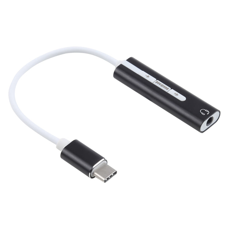 Aluminum Shell 3.5mm Jack External USB-C / Type-C Sound Card HIFI Magic Voice 7.1 Channel Converter Adapter Free Drive(Black) Eurekaonline