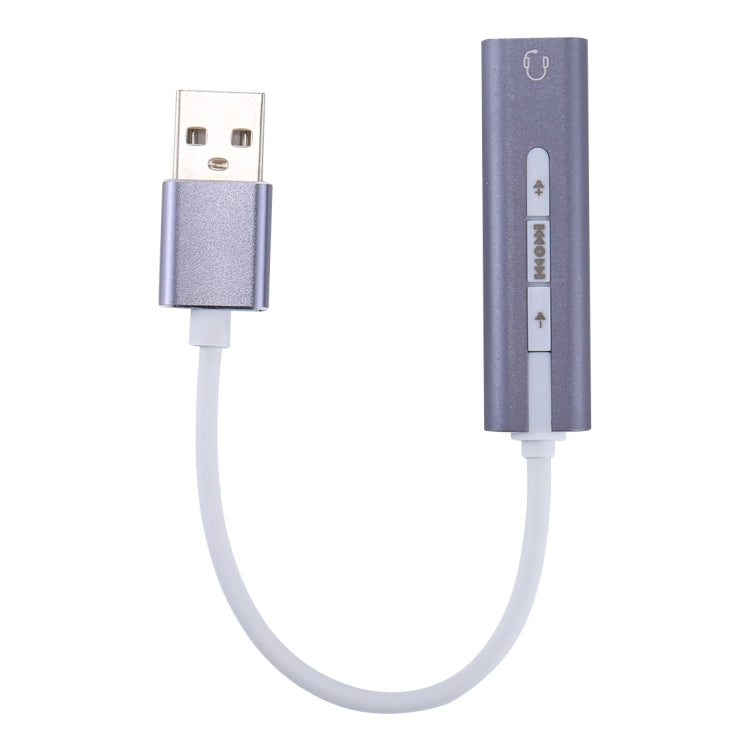Aluminum Shell 3.5mm Jack External USB Sound Card HIFI Magic Voice 7.1 Channel Adapter Free Drive for Computer, Desktop, Speakers, Headset (Grey) Eurekaonline