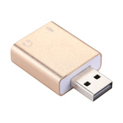 Aluminum Shell 3.5mm Jack External USB Sound Card HIFI Magic Voice 7.1 Channel Adapter Free Drive for Computer, Desktop, Speakers, Headset, Microphone(Gold) Eurekaonline