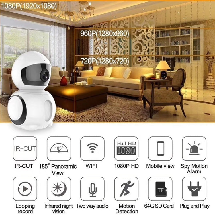 Anpwoo AP006 2.0MP 1080P 1/2.7 inch HD WiFi IP Camera, Support Motion Detection / Night Vision(White) Eurekaonline