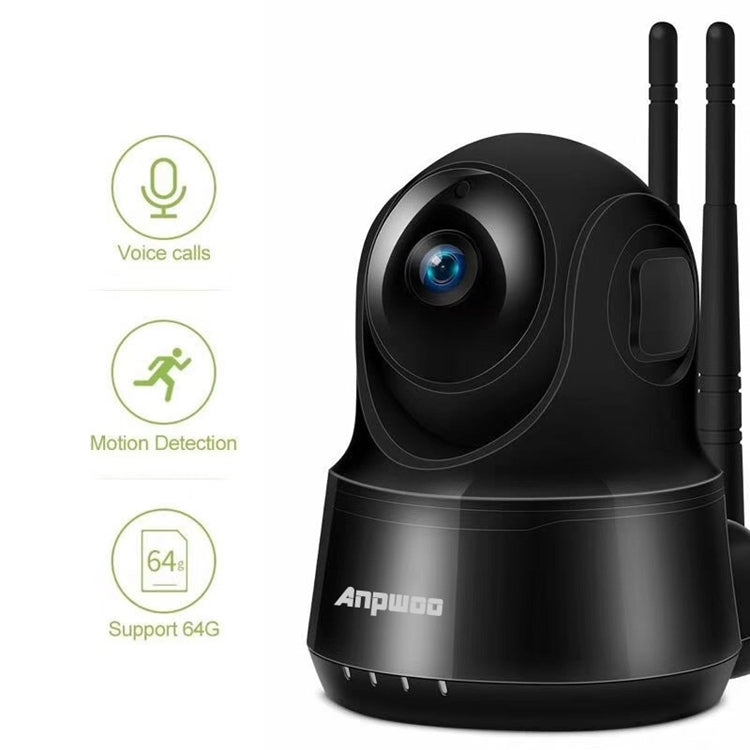 Anpwoo Guardian 2.0MP 1080P 1/3 inch CMOS HD WiFi IP Camera, Support Motion Detection / Night Vision(Black) Eurekaonline