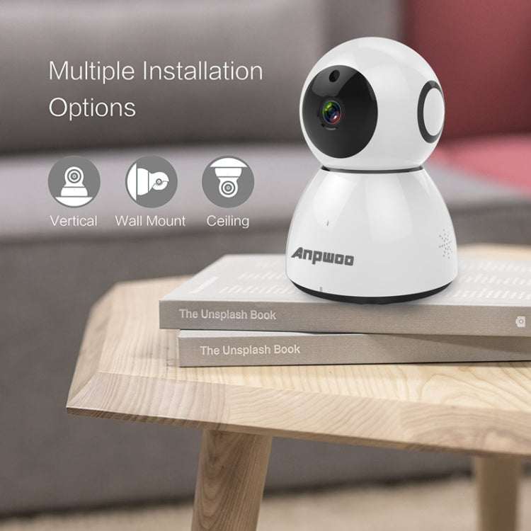 Anpwoo Snowman 1080P HD WiFi IP Camera, Support Motion Detection & Infrared Night Vision & TF Card(Max 64GB)(White) Eurekaonline