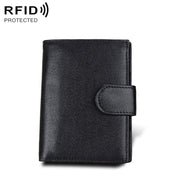 Antimagnet RFID Genuine Leather Wallet / Passport Package / Cowhide Card Slot for man(Black) Eurekaonline